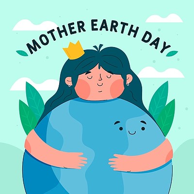 卡通地球母亲日插图