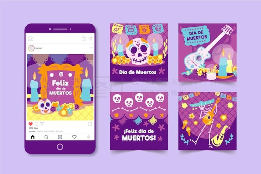 Da de muertos instagram post collection