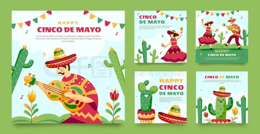 Flat cinco de mayo instagram Ӽ