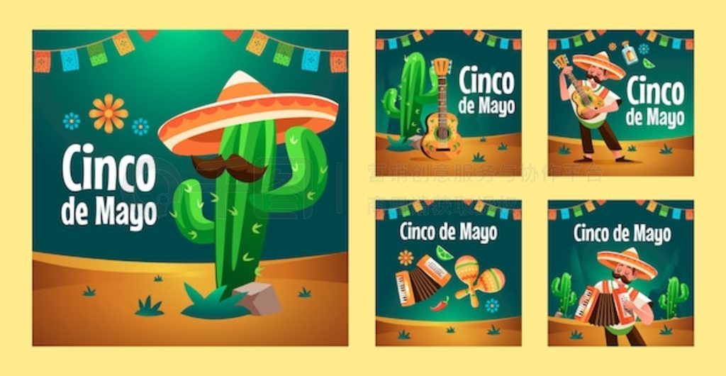 Flat cinco de mayo instagram Ӽ