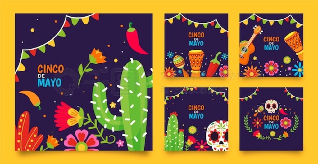 Flat cinco de mayo instagram Ӽ