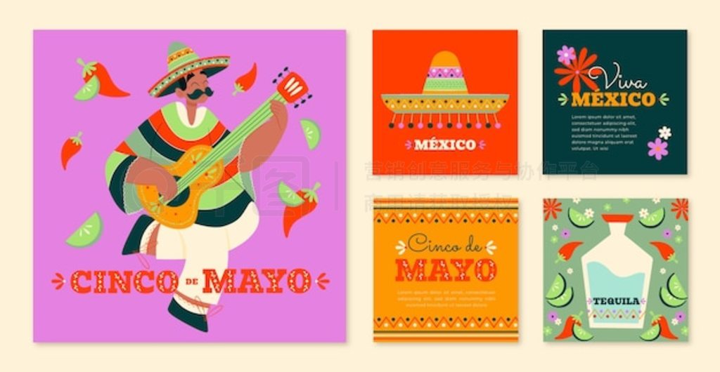 Flat cinco de mayo instagram Ӽ