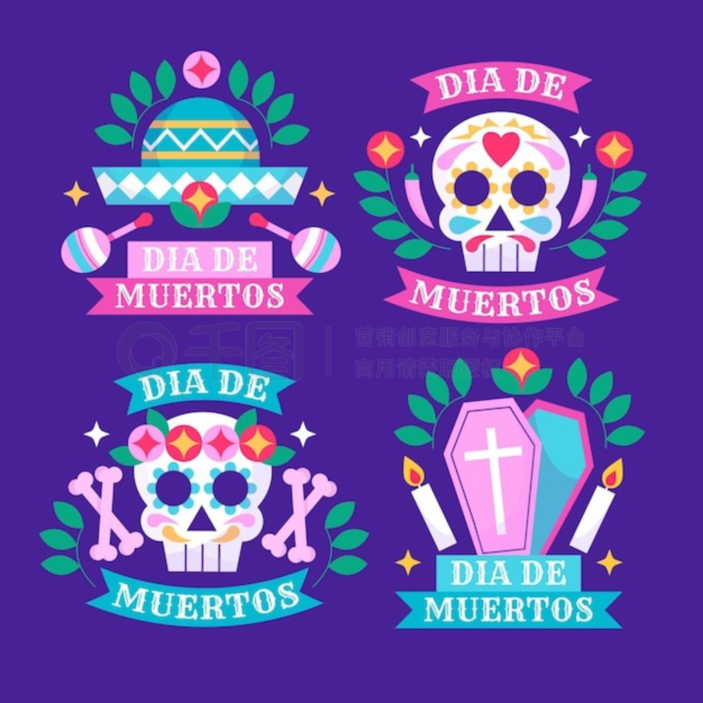 Flat dia de muertos ϵ