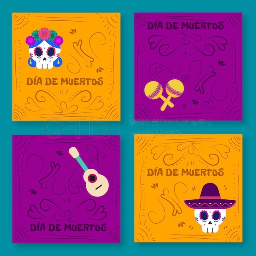 Flat dia de muertos instagram Ӽ