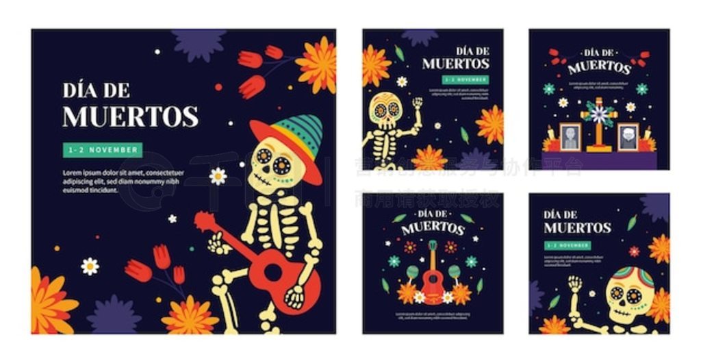 Flat dia de muertos instagram Ӽ