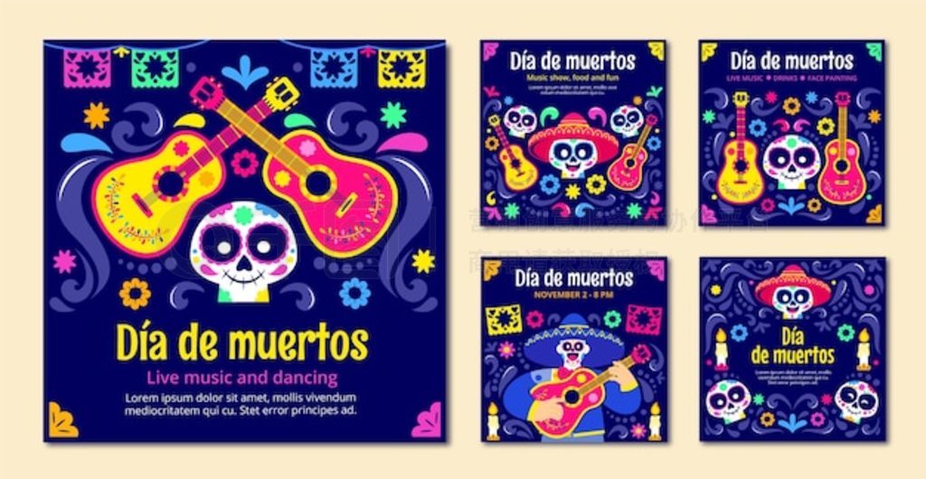 Flat dia de muertos instagram Ӽ