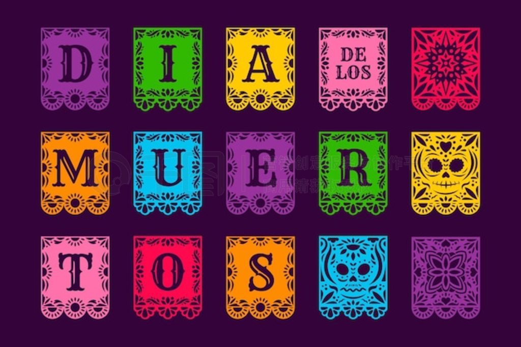 Flat dia de muertos picado ļֽ