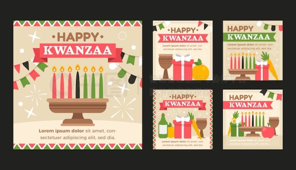 Flat kwanzaa instagram Ӽ