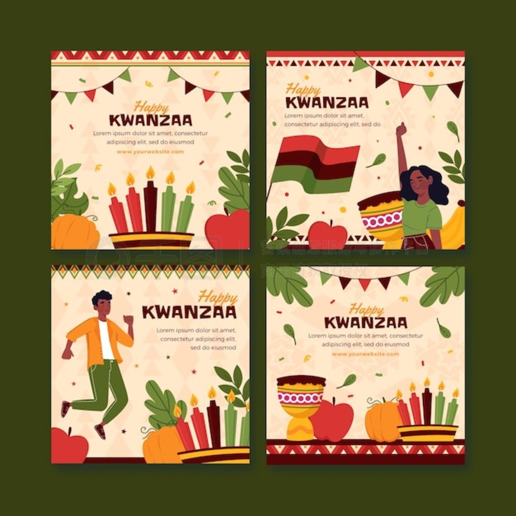 Flat kwanzaa instagram Ӽ