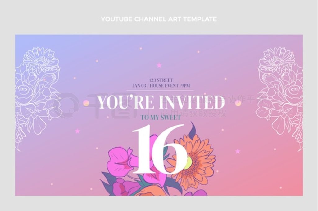 Gradient sweet 16 youtube Ƶ