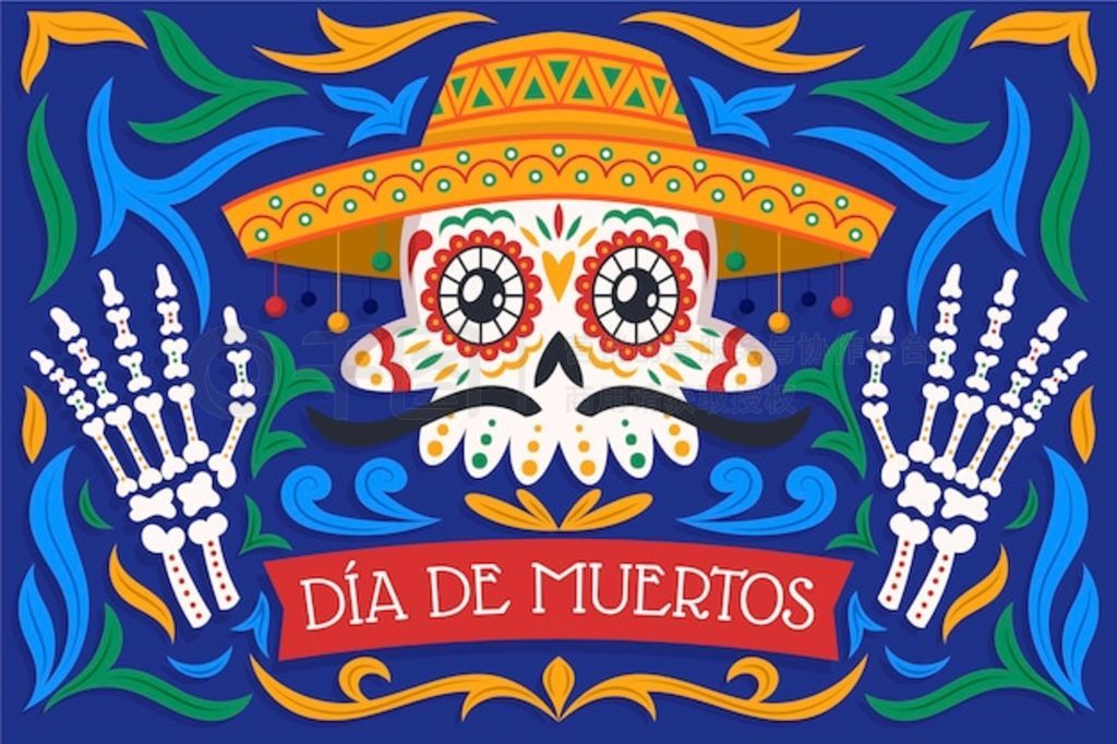 ֻƽ dia de muertos illustrationn