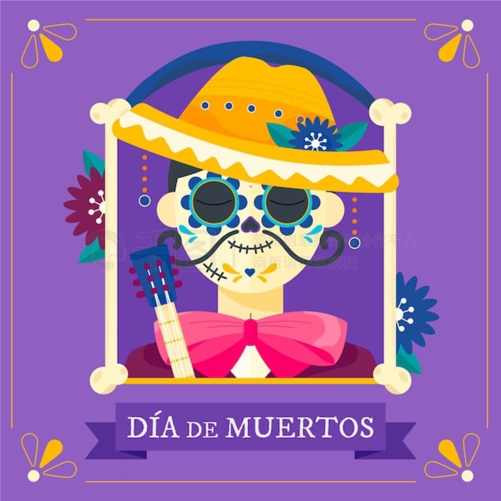 ֻƽ dia de muertos illustrationn