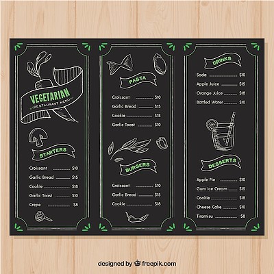 风格餐厅菜单设计素材免费下载
