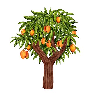 简笔画芒果树怎么画图片