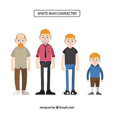 不同年龄段的白人性格角色人物形象ip白色