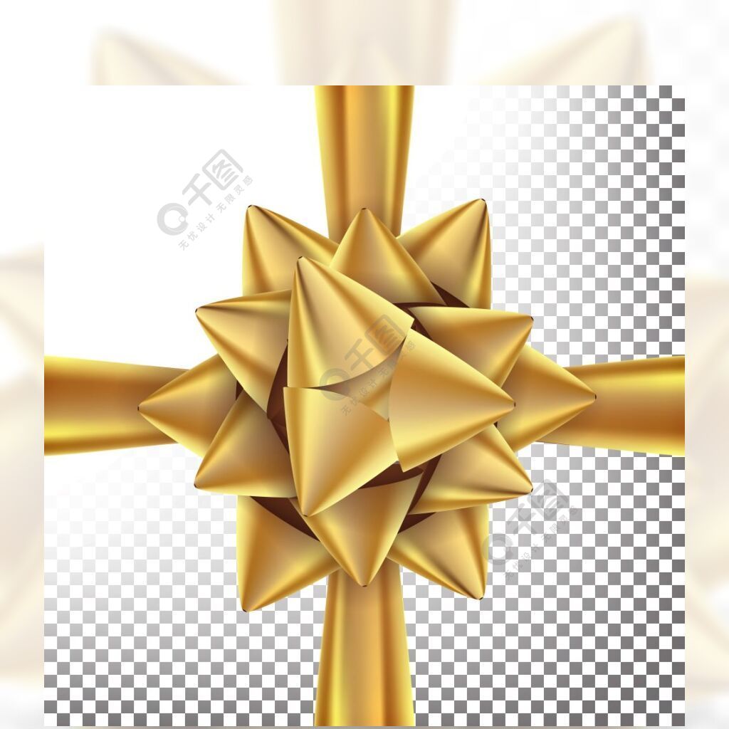 礼物弓矢量明亮的金色彩带隔绝在透明背景例证圣诞节礼物弓传染媒介明亮的丝带传单，海报，宣传册设计的设计元素孤立的插图