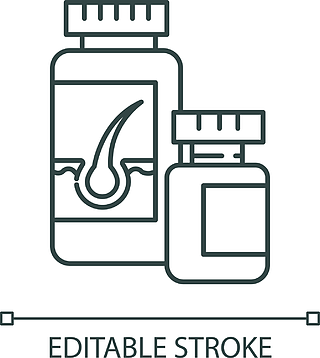 脱发的医用药物细线可定制的插图轮廓符号矢量孤立的轮廓图可编辑笔画
