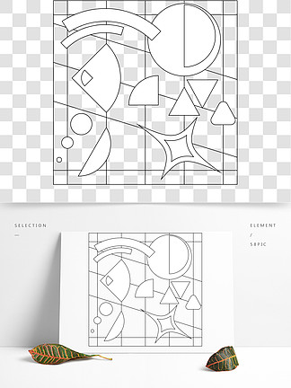 几何彩<i>页</i>，几何形状轮廓，几何矢量艺术插图