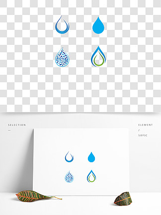 水滴徽标模板矢量插<i>图</i>设计