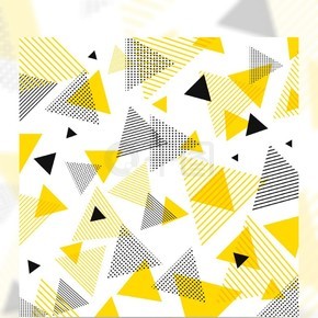 与线的抽象现代黄色，黑三角样式对角地在白色背景向量例证?抽象现代的黄色，黑色三角形图案与线DIAGO