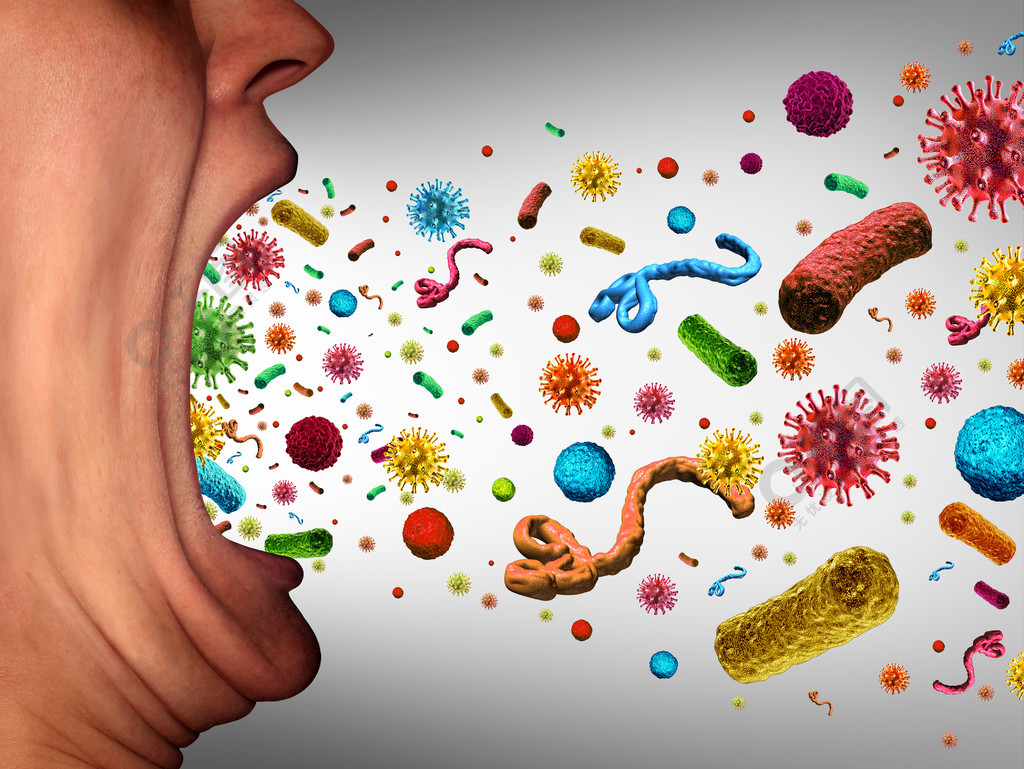 咳嗽或打喷嚏传播疾病以及传染性病毒或细菌作为危险的空气传播细菌
