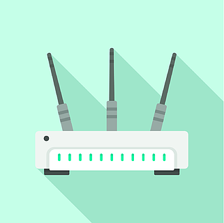 wifi路由器圖標wifi路由器網絡設計矢量圖標的平面插圖wifi路由器圖標