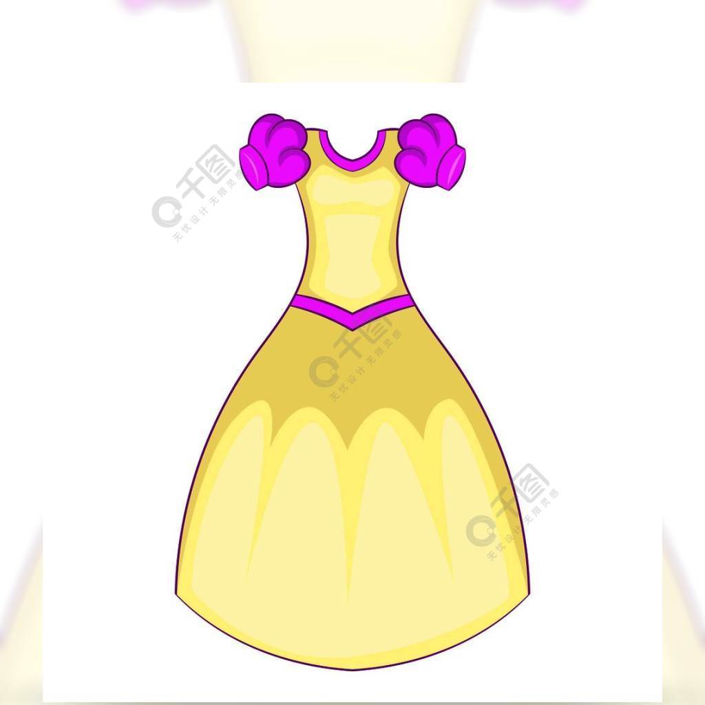 灰姑娘衣服图标灰姑娘礼服网络设计的传染媒介象的动画片例证卡通风格