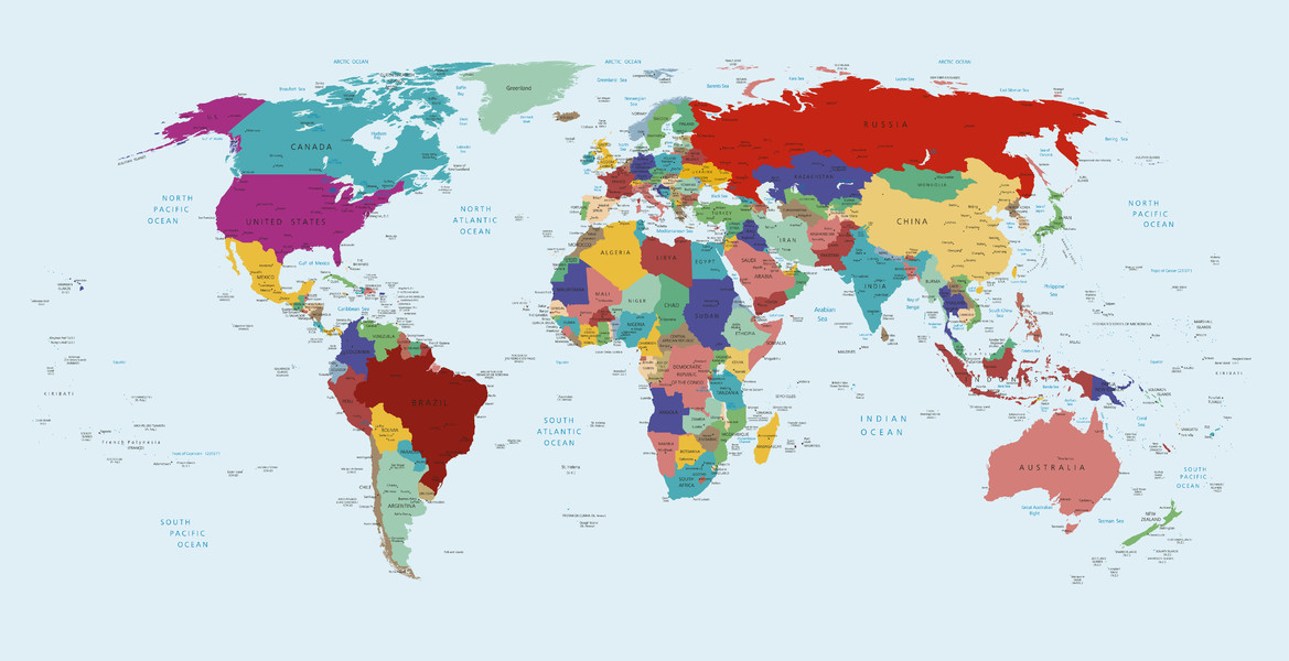 世界政治地图高清图片