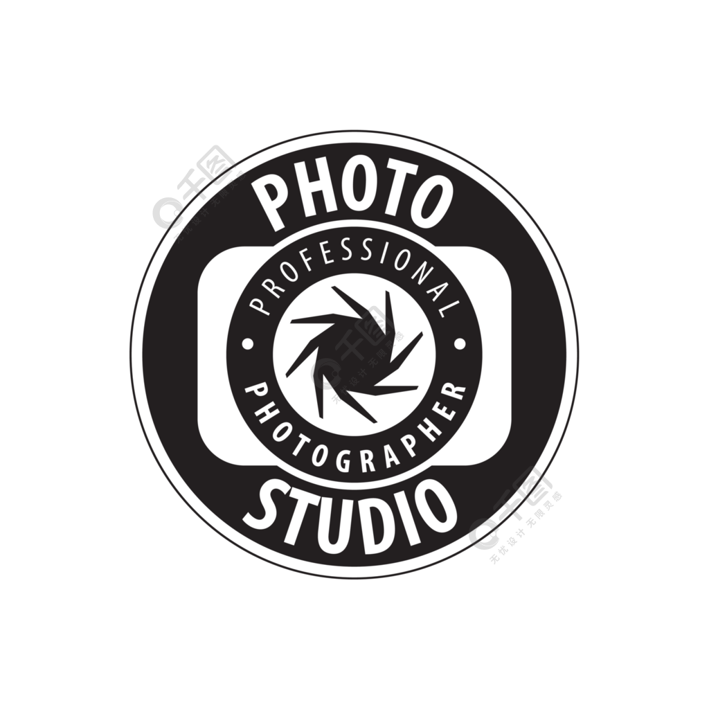摄影工作室摄影的圆形矢量标志