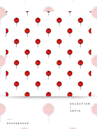 红色气球样式无缝重复在卡通风格矢量图红气球图案