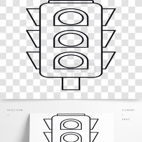 红绿灯十字路口简笔画图片