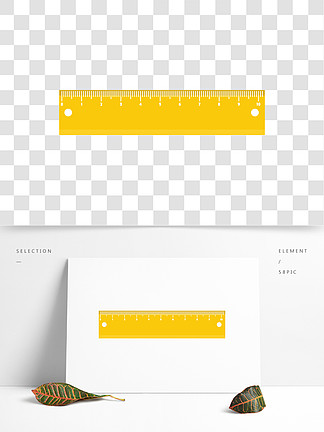 黄色的短直尺图标黄色的短尺子矢量图标为<i>web</i>的平插图黄色的短尺子图标，平面样式