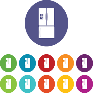 圖標設置矢量顏色冰箱模式矢量橙色最適合任何網絡設計冰箱圖案矢量