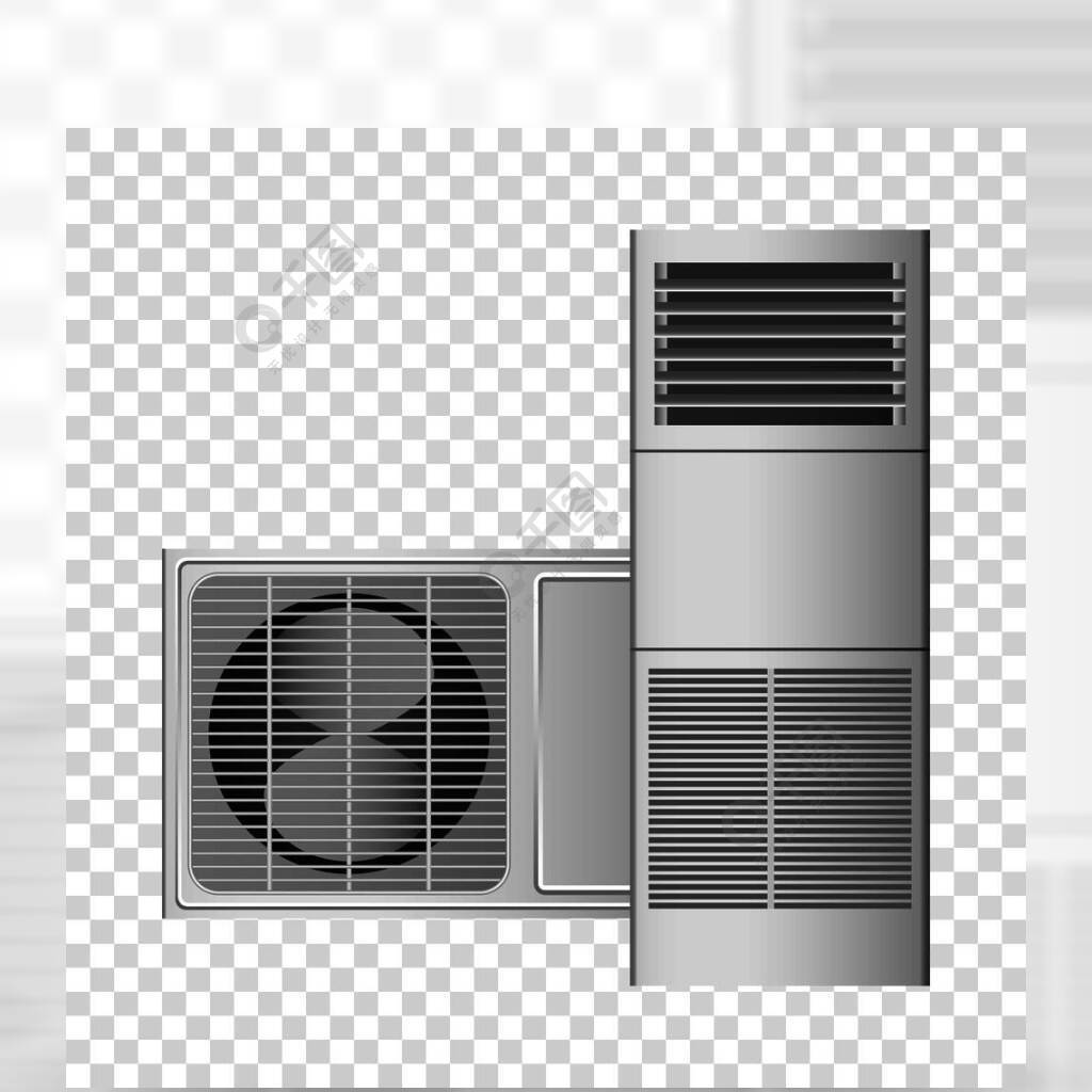 空调样机空调在透明背景上的矢量样机的现实例证空调样机写实风格2年