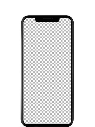 空白透明屏幕，白色背景上孤立的无边框智能手机屏幕被切成路径孤立的无边框智能手机