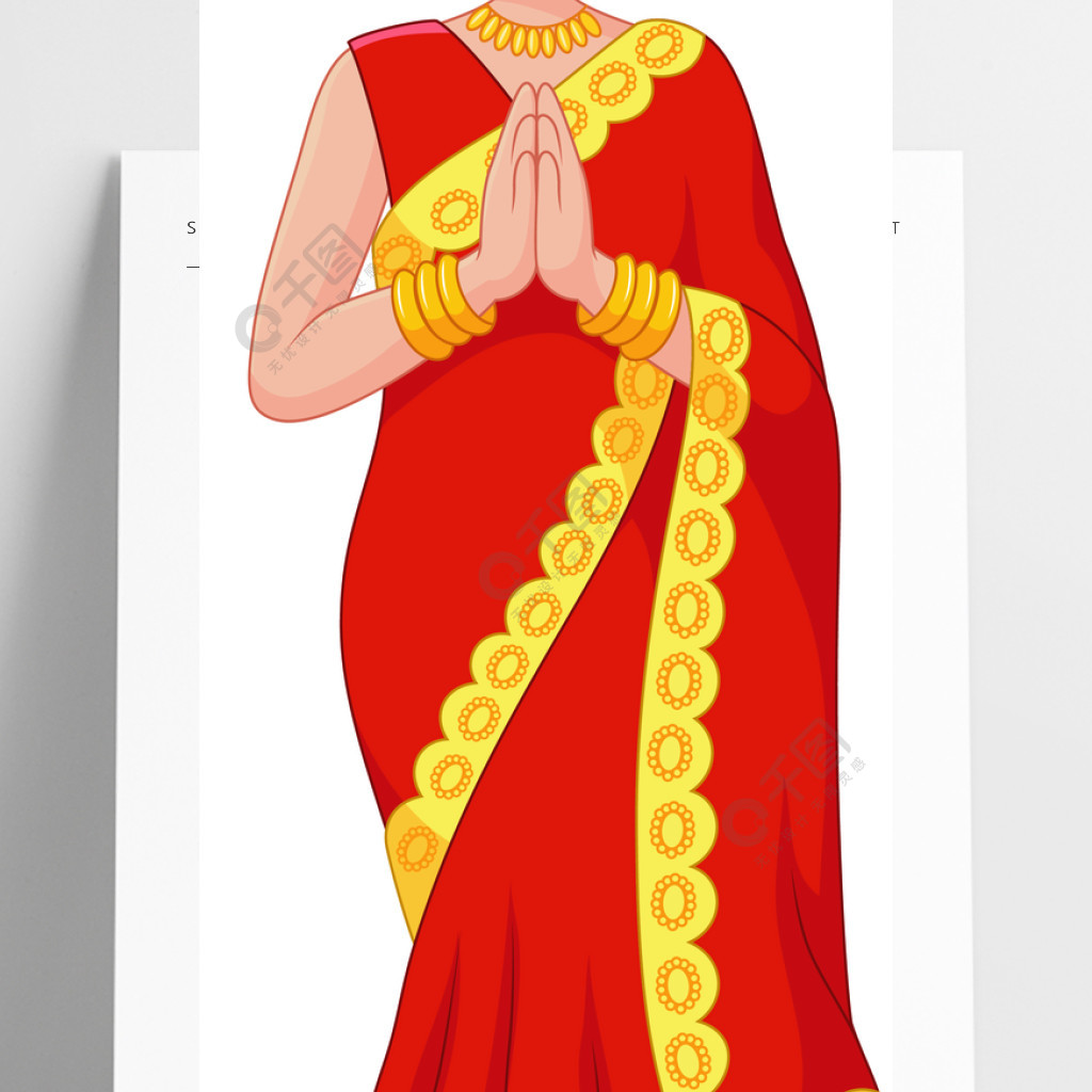 印度服装画法图片