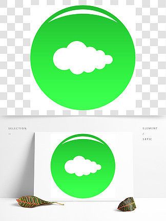 云与辐<i>射</i>图标云彩的简单的例证与后果传染媒介象的任何设计绿色的云与辐<i>射</i>图标矢量绿色