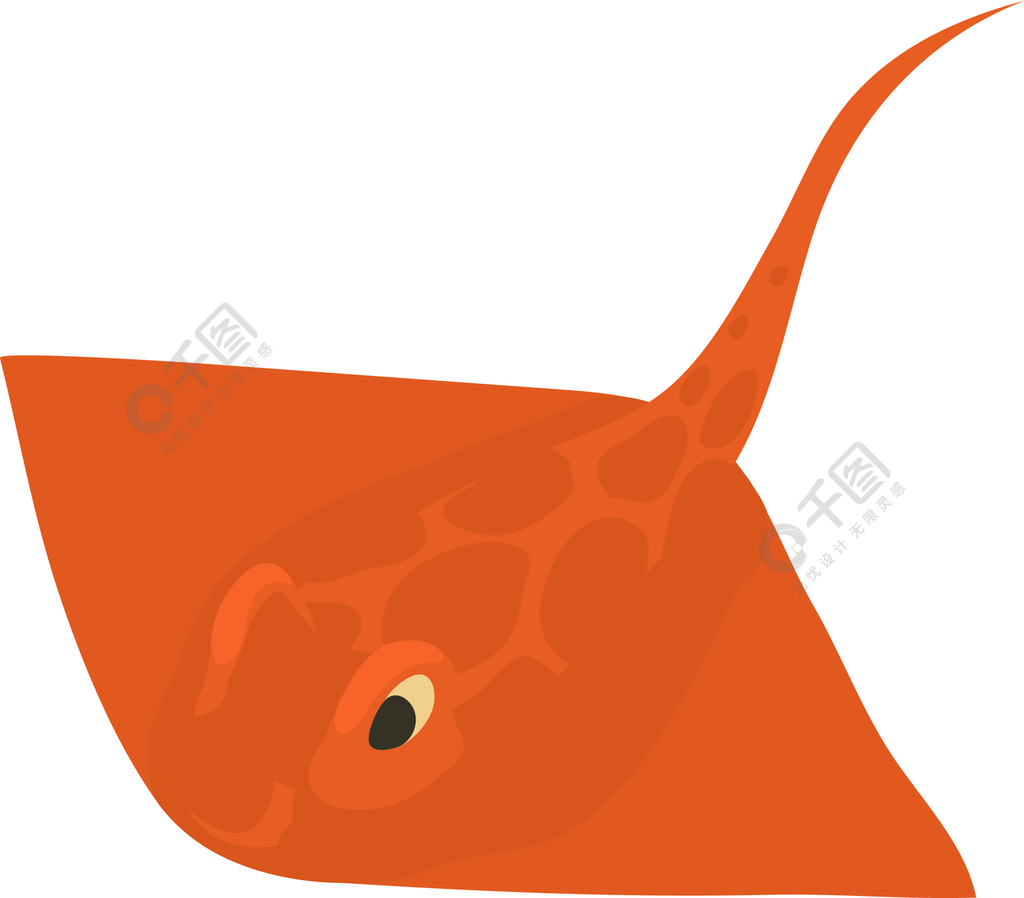 的图标黄貂鱼在白色背景隔绝的网的传染媒介象的动画片例证黄貂鱼图标