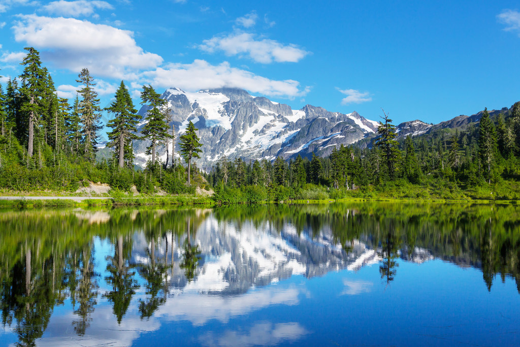 有舒克山山风景的风景图片湖在华盛顿,美国风景名胜免费下载