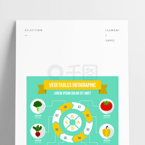 蔬菜的信息图表横幅概念蔬菜信息图表矢量海报概念为网站的平插图蔬菜的信息图表概念，平面样式