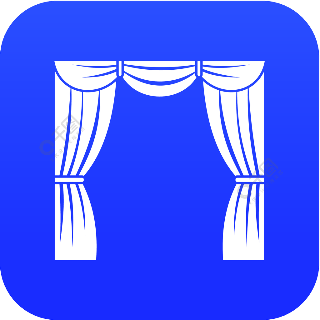 例证隔绝的任何设计的象数字式蓝色的帷幕舞台上的窗帘图标数字蓝色