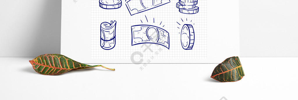圓珠筆在筆記本頁和硬幣隔絕的圖畫金錢向量例證?圓珠筆繪圖錢和硬幣