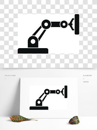 圖標在白色背景上孤立的網絡設計的簡單說明汽車工業機器人手形圖標