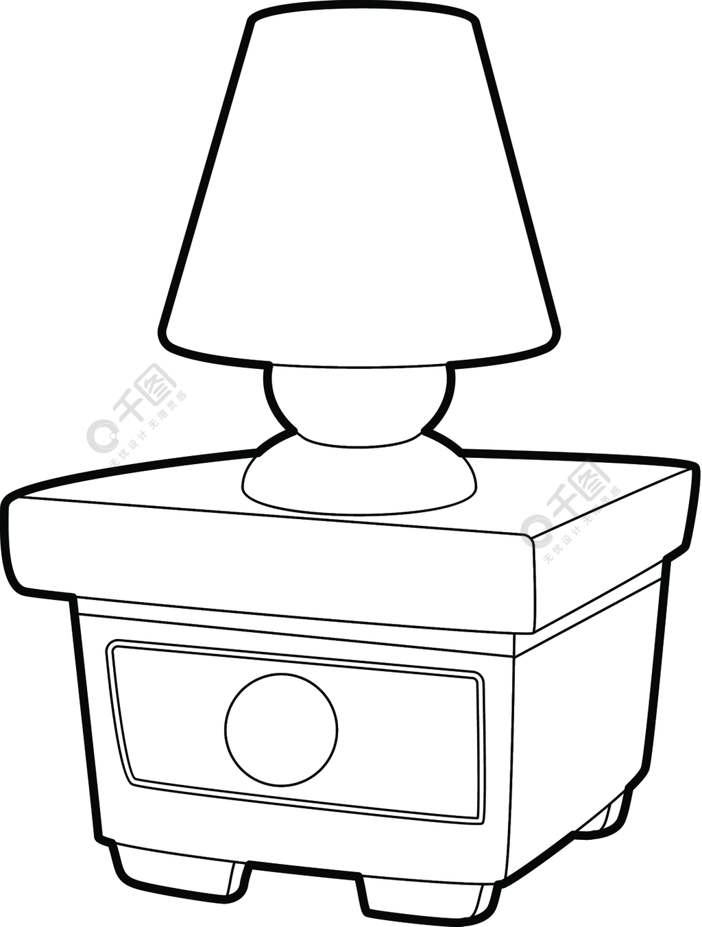 夜灯图标概述夜灯的例证在网络设计的nightstand传染