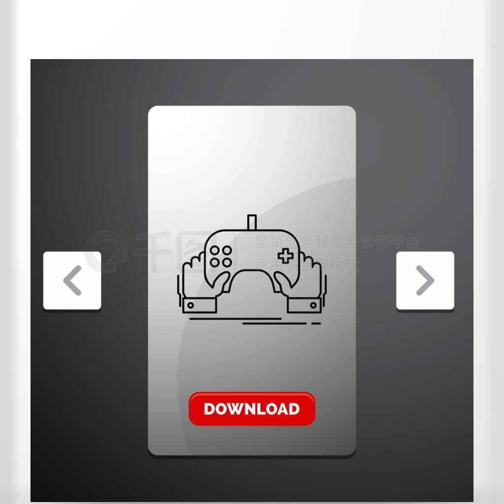 ϷϷƶ֣ӦCarousal Pagination Slider DesignRed Download ButtonеLine IconʸEPS10ģ屳