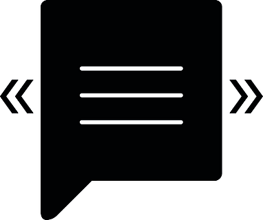 带有引号的聊天气泡黑色标志符号图标用于直接语音的空圆圈框有文本