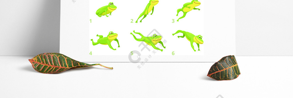 青蛙跳动画绿色动物的各种关键帧矢量青蛙动画跳两栖动画插图青蛙跳