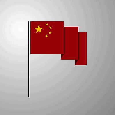 一面中国国旗,上面有一颗星星,红色背景,白色边框,国旗顶部有一颗黄色