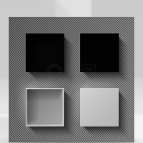 现实的盒子顶视图在透明背景上打开黑色的空白包样机导航节日礼物的图象白色空的方形的神秘容器与阴影现实的盒子顶视图在透明背景上打开黑色的空白包样机节日礼物的矢量白色空方形神秘容器
