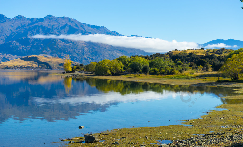 如詩如畫的風景新西蘭阿爾卑斯山和湖泊的自然景觀